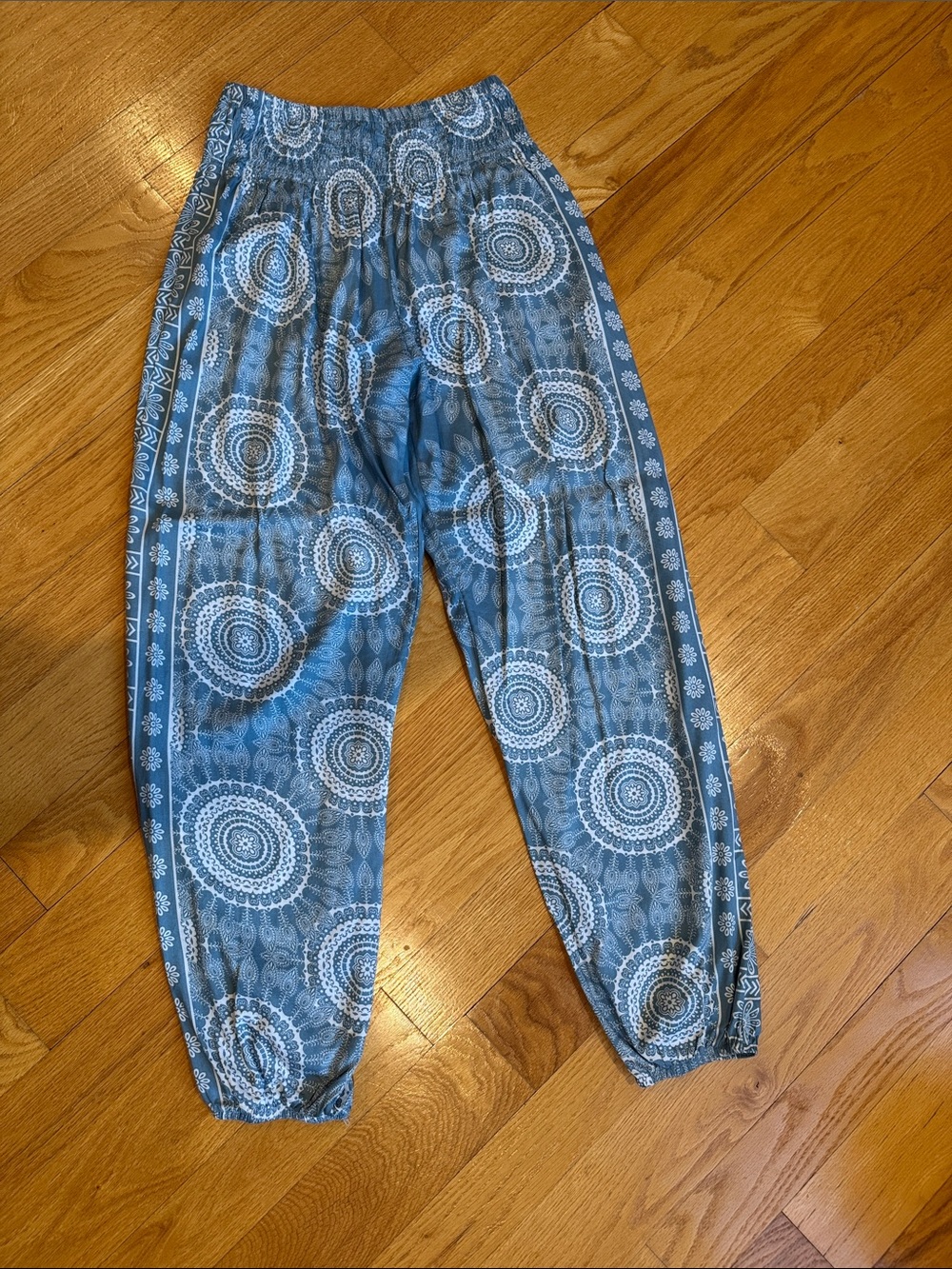 Blue Patterned Kids Harem Pants